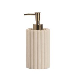 Dispensador de poliresina en beige, 7 x 7 x 17 cm | Stripes