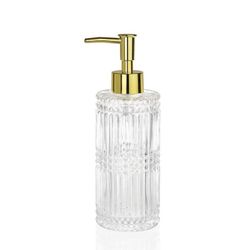 Dispensador de Vidrio 290ml Diamond Trans./Dorado, Ø7x12cm