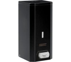 Dosificador de jabón líquido pulsador Acero inox AISI 304 Epoxi Negro DJ0031B Mediclinics