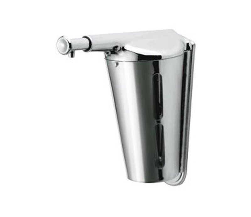 Dosificador de jabón pulsador Acero inox AISI 304 Brillante DJ0110C Mediclinics