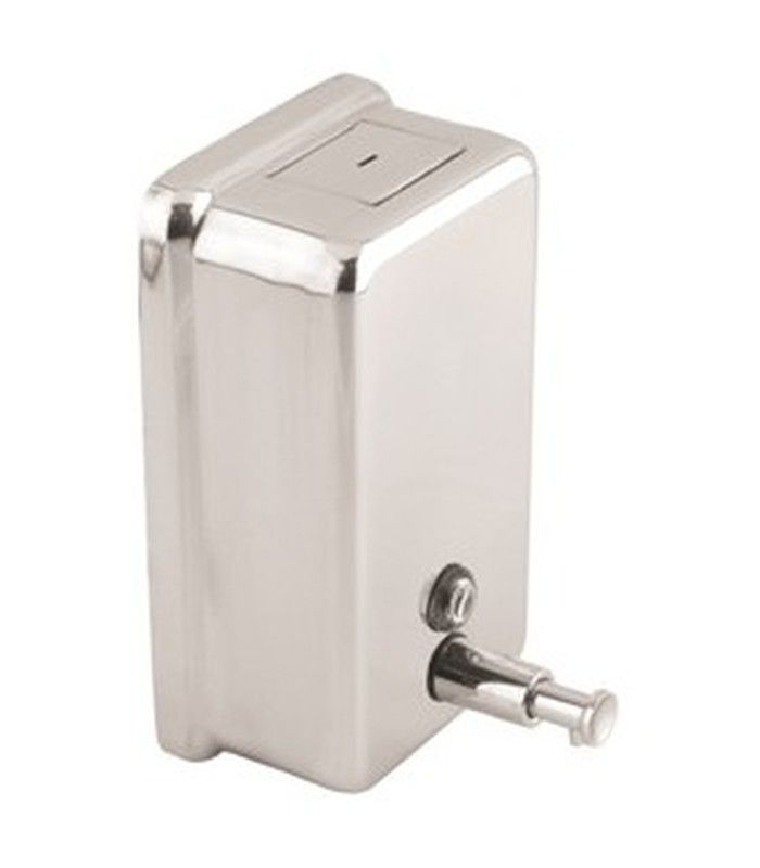 Dosificador de jabón pulsador Acero inox AISI 304 Brillante DJ0111C Mediclinics