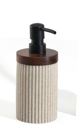 Dosificador Jabón Resina Acacia 8X8X17.5 Beige Juegos BAño