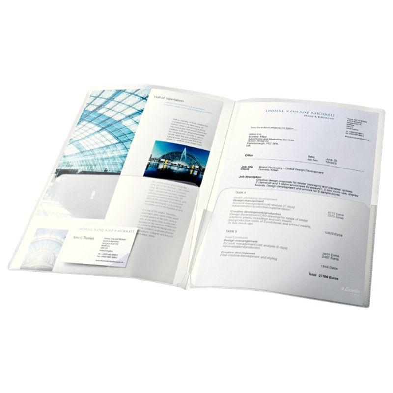 Dossier Canguro Doble (Bolsa 5). PP. 180 micras. DIN A4, transparente