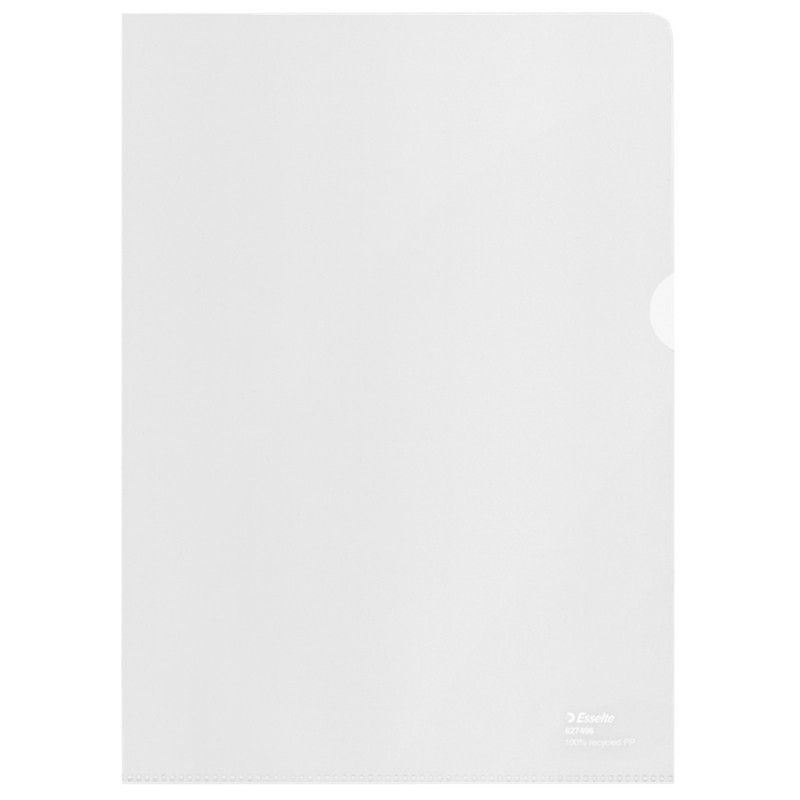Dossier uñero Esselte (Caja de 100). PP reciclado.100 micras, Piel de naranja. DIN A4, transparente.