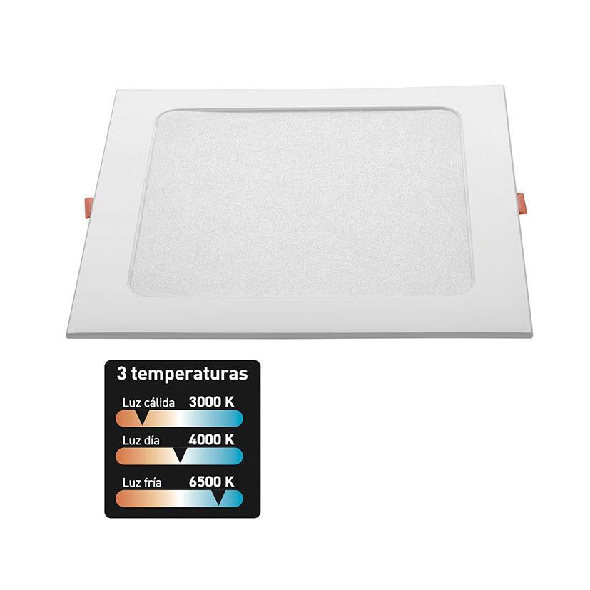 Downlight Led Cuad. Empotrar. 18w.3cct.