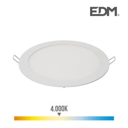 Downlight led empotrable 20w luz dia 4.000k 1500 lumens blanco edm