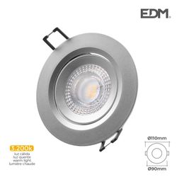 Downlight led empotrable 5w 380 lumen 3.200k redondo marco cromo edm