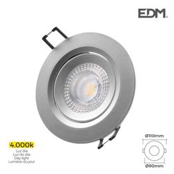Downlight led empotrar 5w 380 lumen 4.000k redondo marco cromo edm