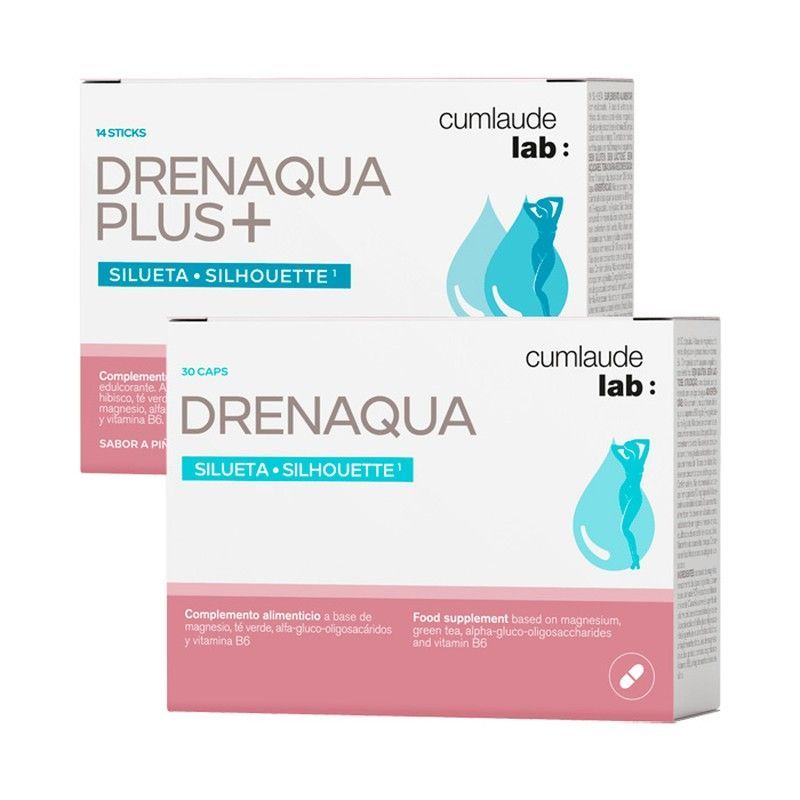 Drenaqua silueta promoción 30 cápsulas + 14 sticks drenaqua plus+