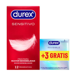 Durex Sensitivo Suave + Invisible – Pack ultrafinos y extra suaves