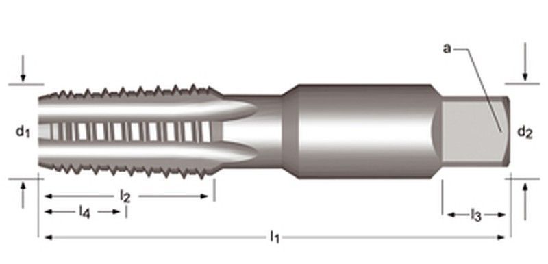 E711 - dormer hss brillante npt  npt machos de máquina, dientes alternos estrías rectas estrías rectas ~ansi b94.9