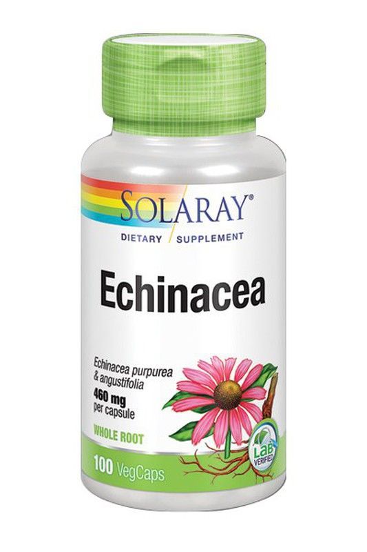 Echinacea Angustifolia & Purpurea 460 mg 100 cápsulas Solaray