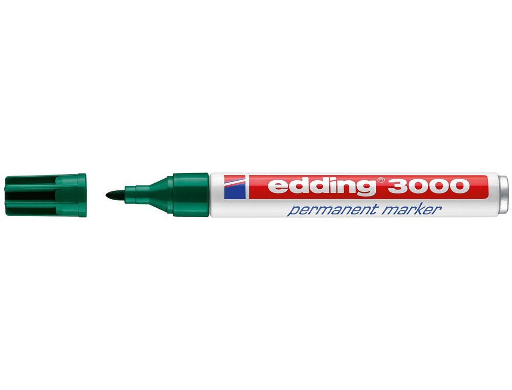 EDDING 3000 Marcador permanente punta cónica. trazo 1.5-3 mm. verde ref. 3000-02