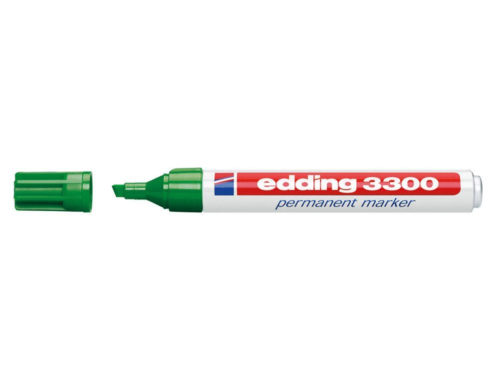 EDDING 3300 Marcador Permanente Punta Biselada. Trazo 1-5 Mm. Color Verde. Ref.3300-04