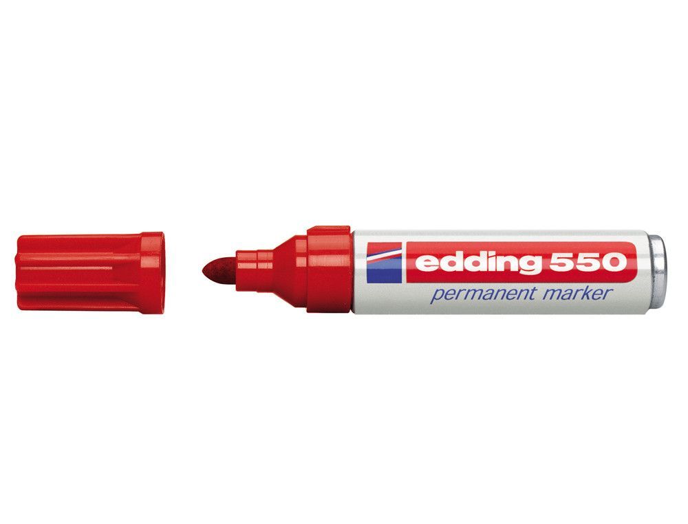 EDDING 550 Marcador Permanente Punta Conica Trazo 3-4 Mm. Recargable Rojo Ref. 550-02