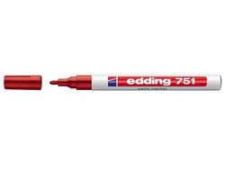 EDDING 751 Marcador Permanente Tinta Opaca Punta Conica Trazo 1-2 Mm Rojo Ref. 751-02