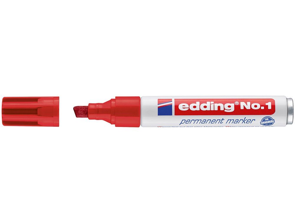EDDING Nº1 Marcador permanente recargable Trazo 1-5mm Punta biselada rojo REF. N.1-02