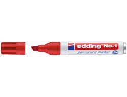 EDDING Nº1 Marcador permanente recargable Trazo 1-5mm Punta biselada rojo REF. N.1-02