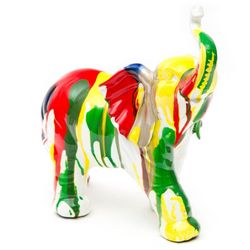 Elefante, 25 x 12 x 24 cm, de poliresina multicolor