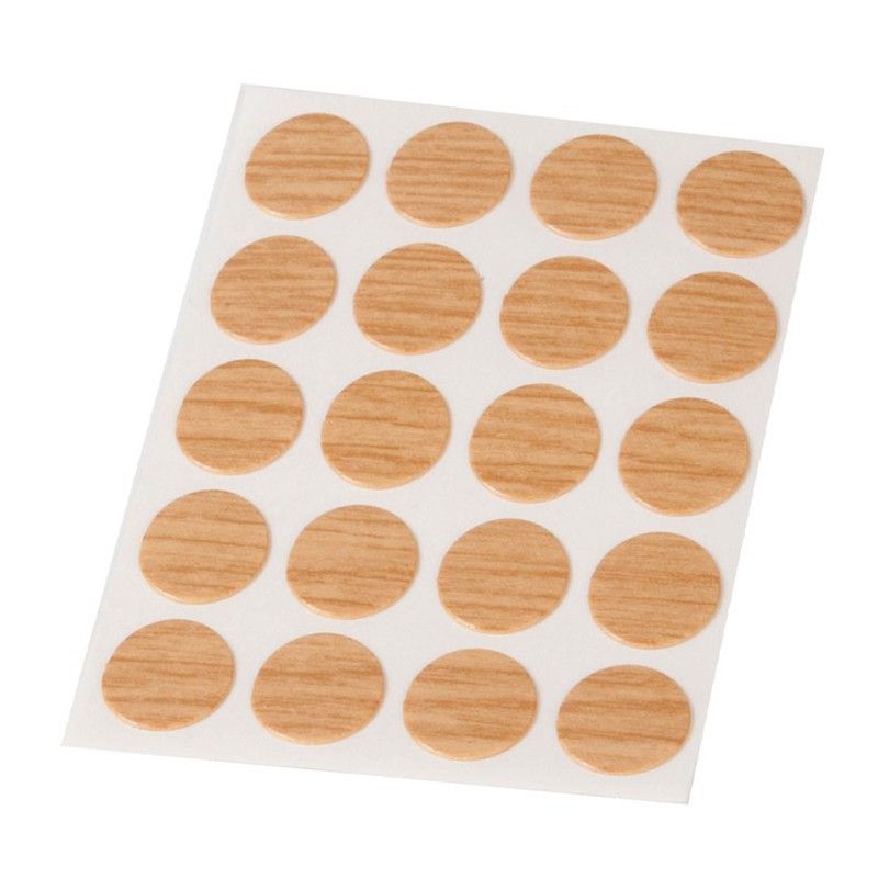 Embellecedor adhesivo EHL para tornillo. Tapa Tornillos Adhesivo. 20 Ud. Roble.