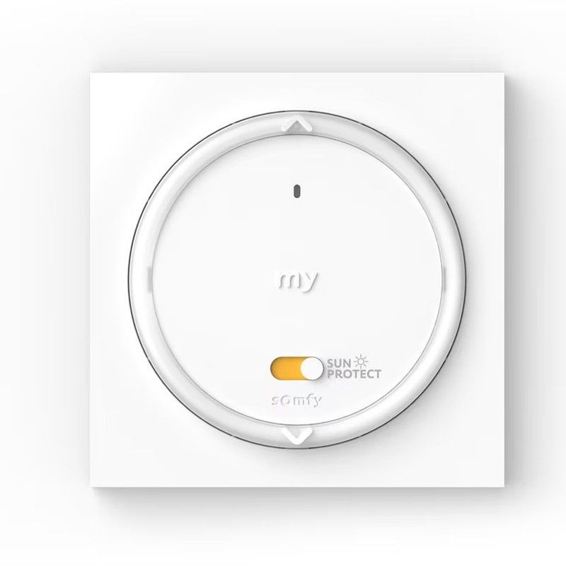 Emisor de pared Somfy radio IO: Amy 1 Sun Protect  con Marco (Sensor de temperatura interior integrado). Valido para persianas orientables.