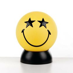 Emoticono Smiley amarillo divertido con estrellas en los ojos