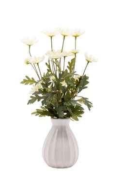 Encantador arreglo floral artificial de margaritas blancas