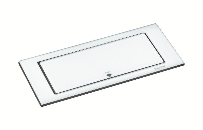 Enchufe back flip cristal blanco mate