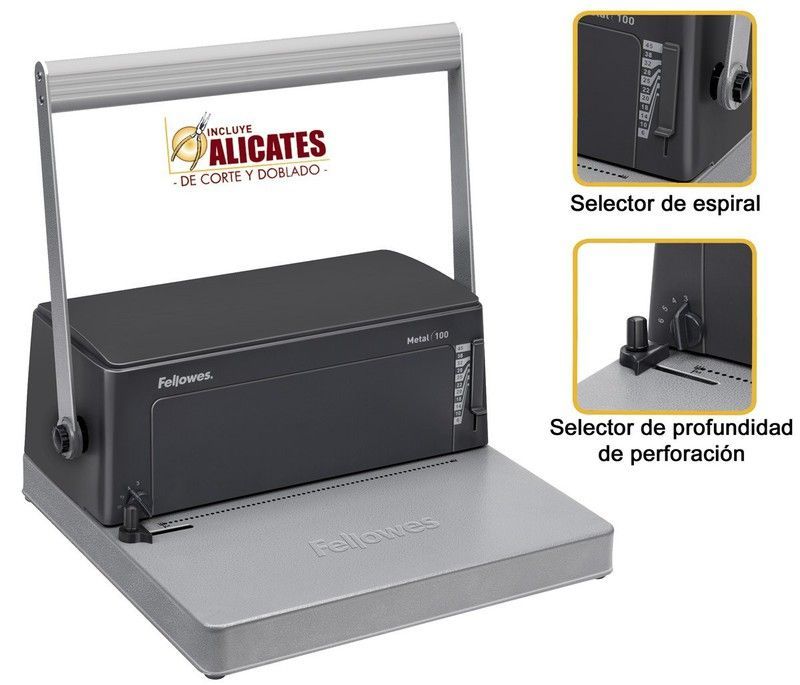 Encuadernadora de espiral metálico metal 100