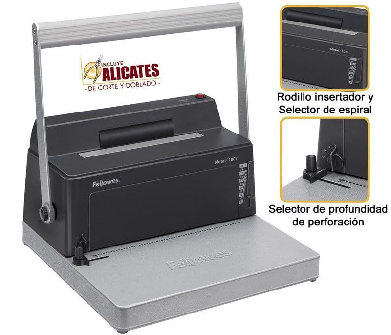 Encuadernadora de espiral metálico metal 100r