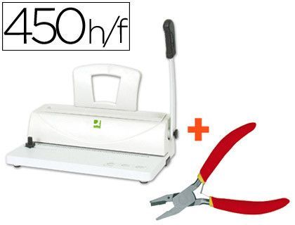 Encuadernadora para espiral q-connect perfora 10 hojas tamaño a4 encuaderna hasta 450 hojas paso 5:1 2017