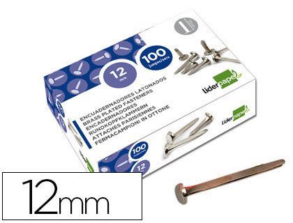 Encuadernadores Liderpapel N.0 12 Mm-Caja de 100 Niquelados