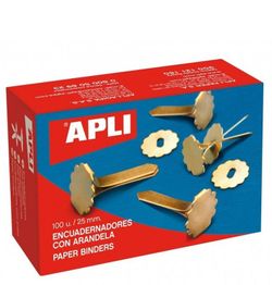 Encuadernadores metálicos con arandela 25 mm 100 u.