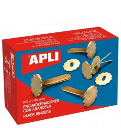 Encuadernadores metálicos con arandela 40 mm 100 u.