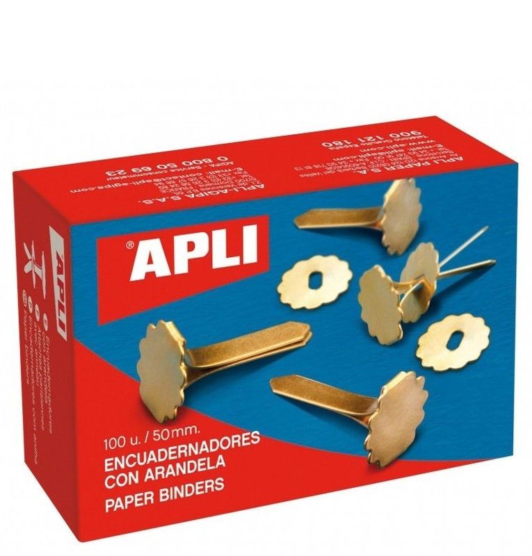 Encuadernadores metálicos con arandela 50 mm 100 u.