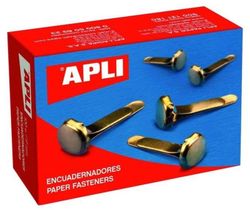 Encuadernadores metálicos sin arandela 12 mm 100 und.