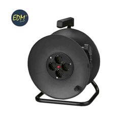 Enrollacables con protector termico 3 x1,5mm 50m 4 tomas edm