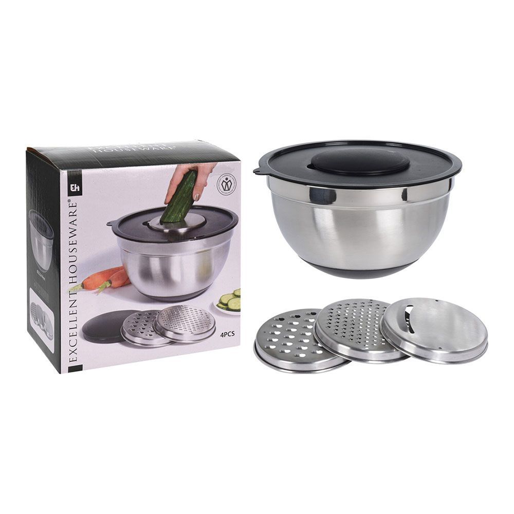 Ensaladera + 3 Rallador, 25X25X14Cm, A12405340. Excellent Houseware