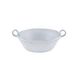 Ensaladera baja de loza en blanco envejecido, 37 x 29,3 x 12,3 cm | Rua Nova