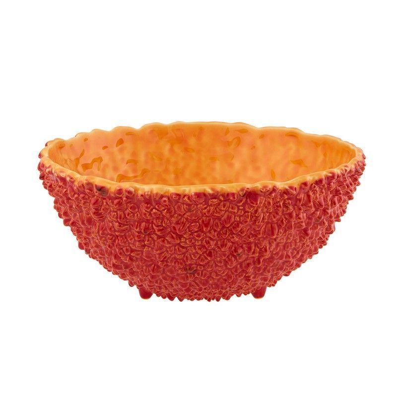 Ensaladera de loza en rojo y naranja, Ø 25 x 11,1 cm | Amazónia