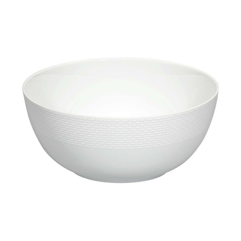 Ensaladera de porcelana en blanco, 25 x 25 x 10,7 cm | Cesta