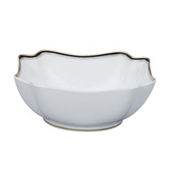 Ensaladera grande de porcelana en blanco, azul y oro, 23,1 x 23,1 x 9,4 cm | Cambridge