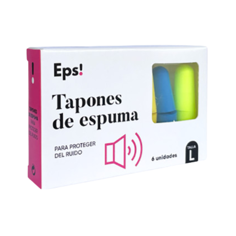 EPS! Tapón Espuma Talla L – Pack de 6 tapones con Alta Atenuación (37 dB)