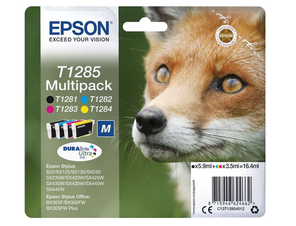 EPSON cartucho inyección pk-4 CMAN T128 Stylus BX305/S22/SX125/130/235W/420W/435W/440 C13T12854012