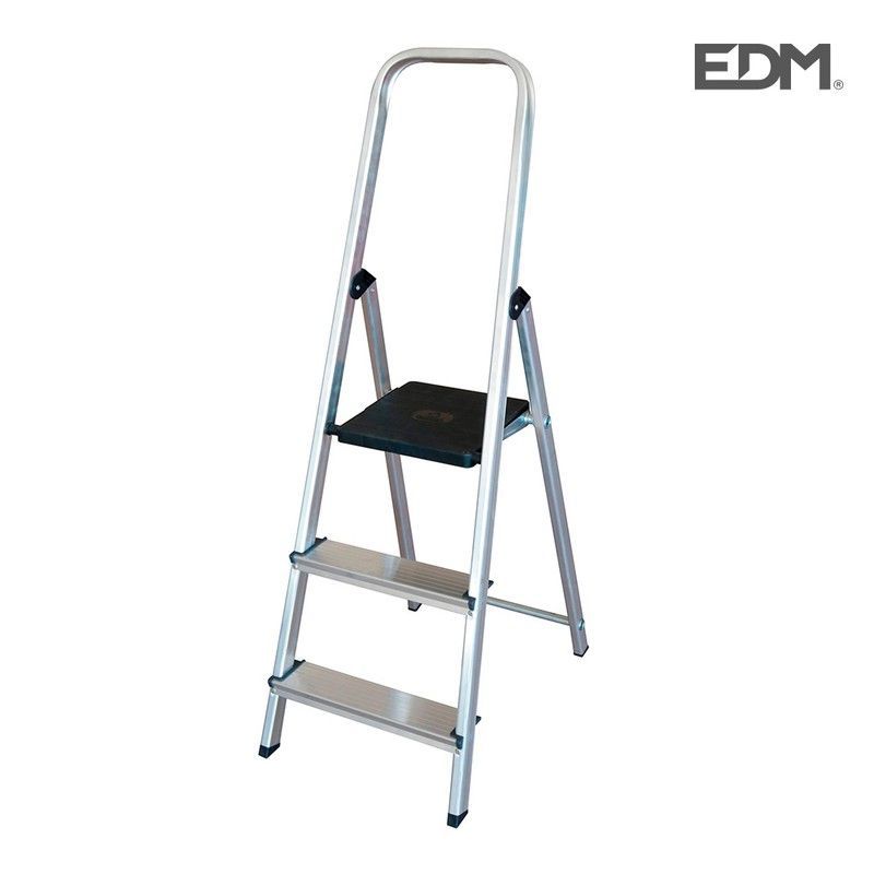 Escalera domestica aluminio 3 peldaños edm