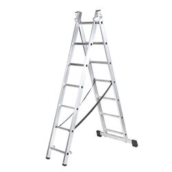 Escalera transformable ALTIPESA 2 tramos Cintas de seguridad antiapertura. REf. 2426C2x7 y 2426C2x9