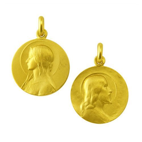 Escapulario Oro 18kts Ave Velo/Cristo Salvador 20mm ME1/16/100/20