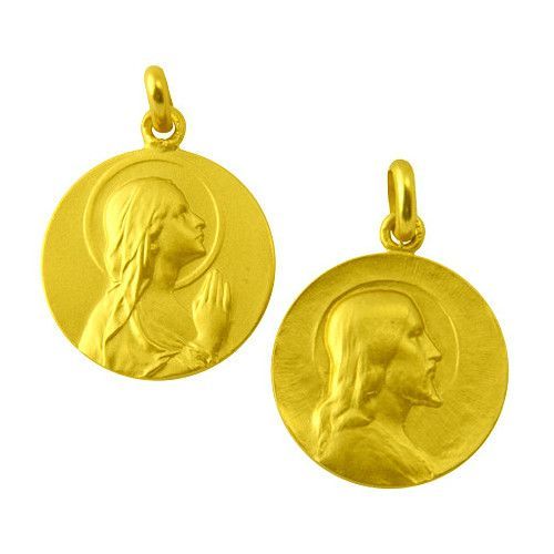 Escapulario Oro 18kts Ave Velo/Cristo Salvador 20mm ME1/16/171/20