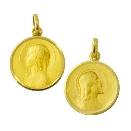 Escapulario Oro 18kts Ave Velo/Cristo Salvador Bisel 16mm ME1/11/100/16