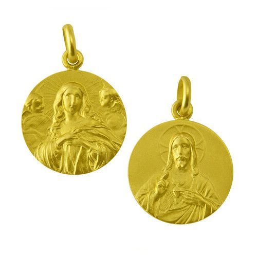 Escapulario Oro 18kts La Purisima Concepcion/Sagrado Corazon 25mm ME1/1/58/25